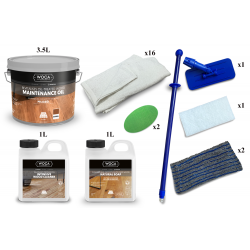 Kit Saving: DC047 (d) Reoil with Woca Maintenance Oil natural, work by hand, 91 to 120m2  (DC)